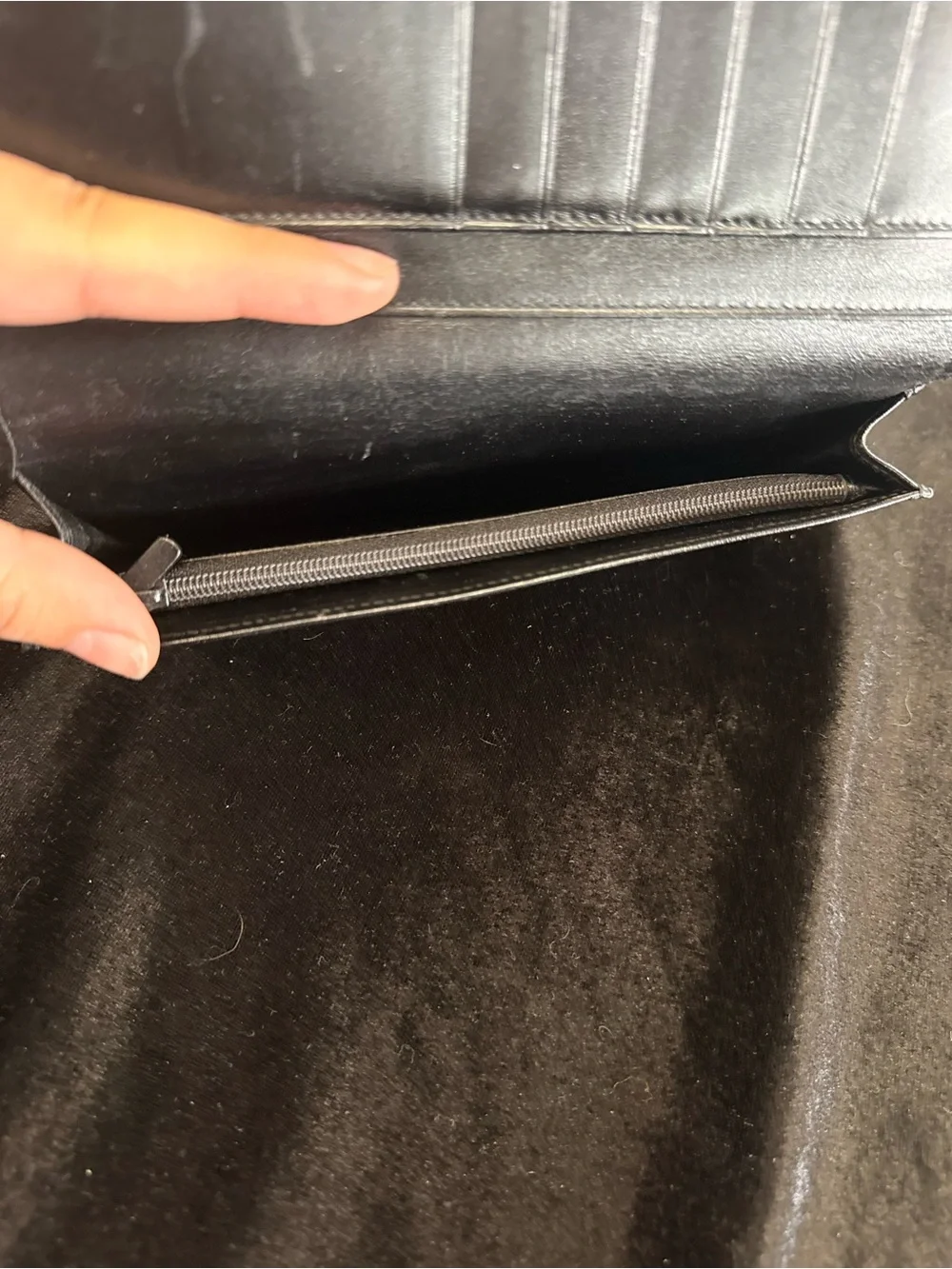 Cartier Black Leather Long Card & Key Holder with Gold Logo